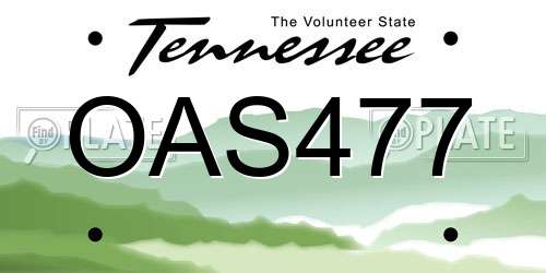 OAS477 Tennessee License Plate