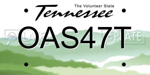 OAS47T Tennessee License Plate