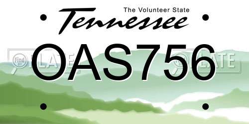 OAS756 Tennessee License Plate