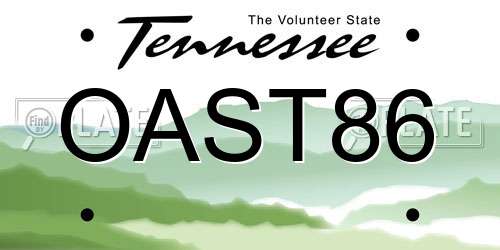 OAST86 Tennessee License Plate