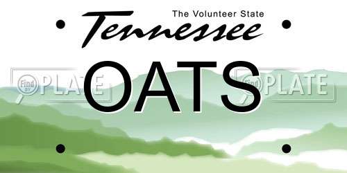 OATS Tennessee License Plate