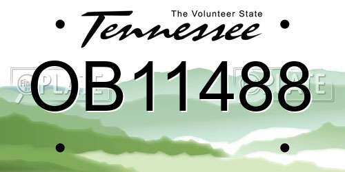 OB11488 Tennessee License Plate
