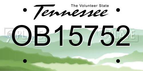 OB15752 Tennessee License Plate