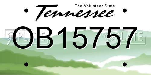 OB15757 Tennessee License Plate