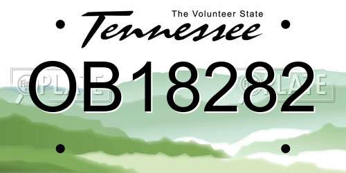 OB18282 Tennessee License Plate