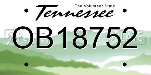 OB18752 Tennessee License Plate