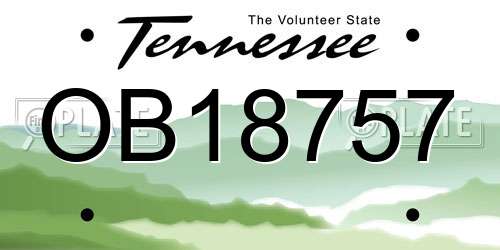 OB18757 Tennessee License Plate