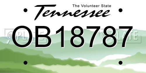 OB18787 Tennessee License Plate