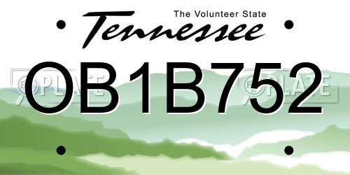 OB1B752 Tennessee License Plate
