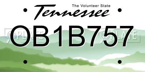 OB1B757 Tennessee License Plate