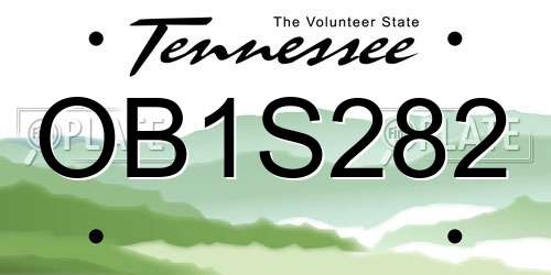 OB1S282 Tennessee License Plate