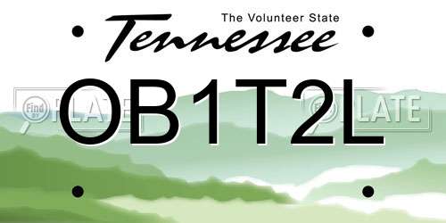 OB1T2L Tennessee License Plate