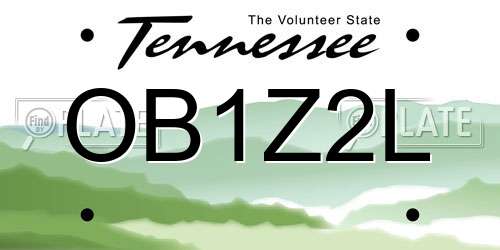 OB1Z2L Tennessee License Plate