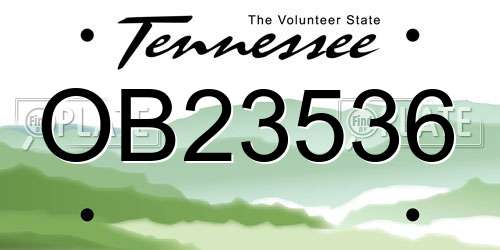OB23536 Tennessee License Plate