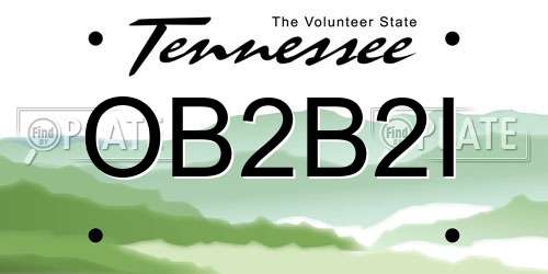 OB2B2I Tennessee License Plate