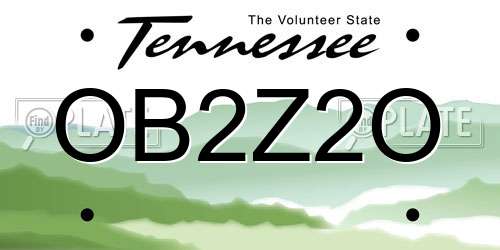 OB2Z2O Tennessee License Plate