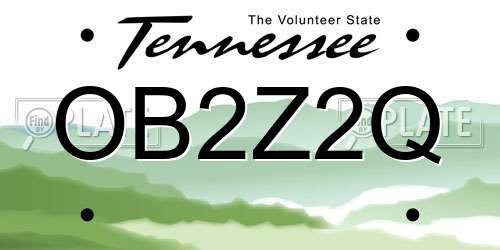 OB2Z2Q Tennessee License Plate