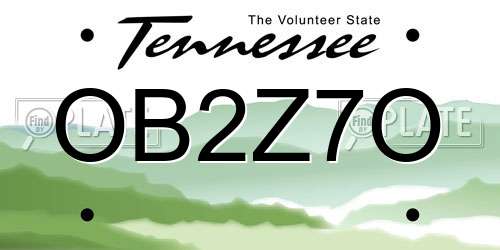 OB2Z7O Tennessee License Plate