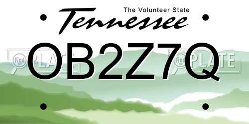 OB2Z7Q Tennessee License Plate