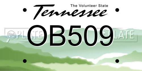 OB509 Tennessee License Plate