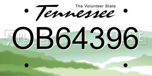 OB64396 Tennessee License Plate