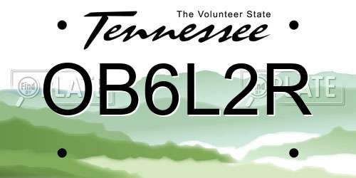 OB6L2R Tennessee License Plate