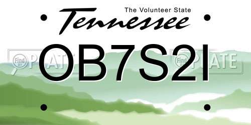 OB7S2I Tennessee License Plate
