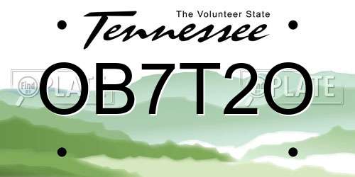 OB7T2O Tennessee License Plate