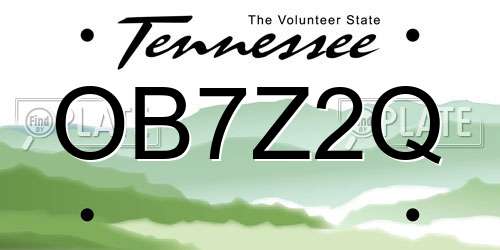 OB7Z2Q Tennessee License Plate