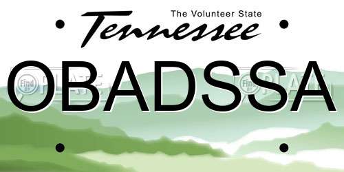 OBADSSA Tennessee License Plate