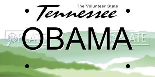 OBAMA Tennessee License Plate