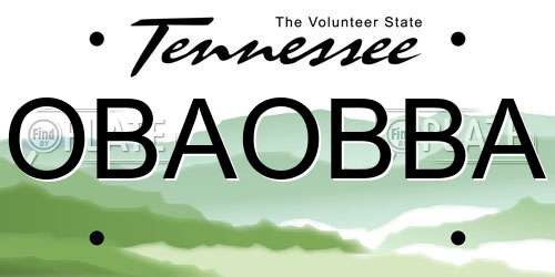 OBAOBBA Tennessee License Plate