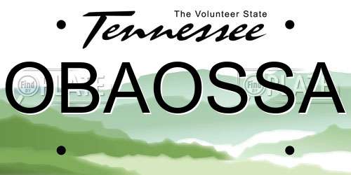 OBAOSSA Tennessee License Plate