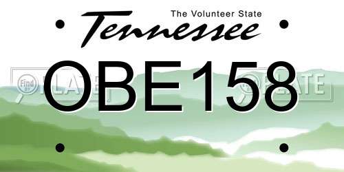 OBE158 Tennessee License Plate
