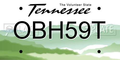 OBH59T Tennessee License Plate