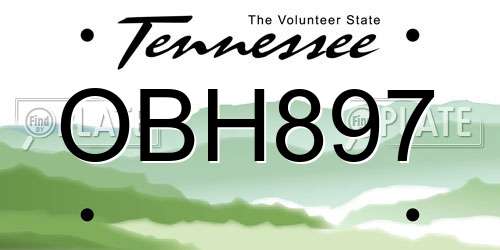 OBH897 Tennessee License Plate