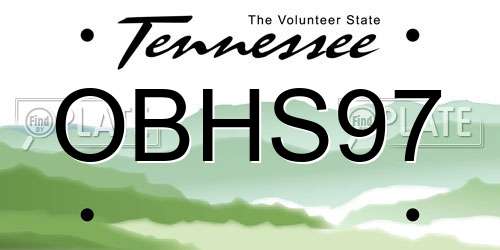 OBHS97 Tennessee License Plate