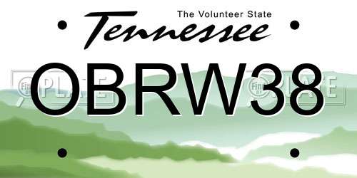 OBRW38 Tennessee License Plate
