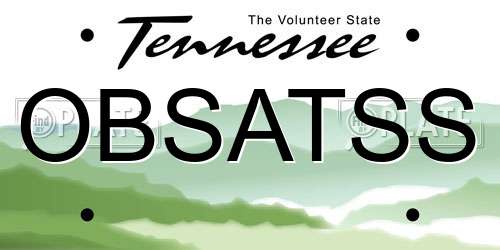 OBSATSS Tennessee License Plate