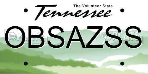 OBSAZSS Tennessee License Plate