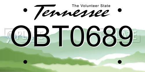 OBT0689 Tennessee License Plate