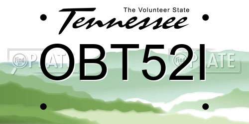 OBT52I Tennessee License Plate