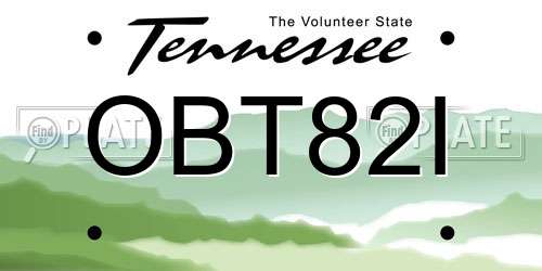 OBT82I Tennessee License Plate