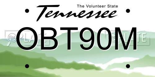 OBT90M Tennessee License Plate