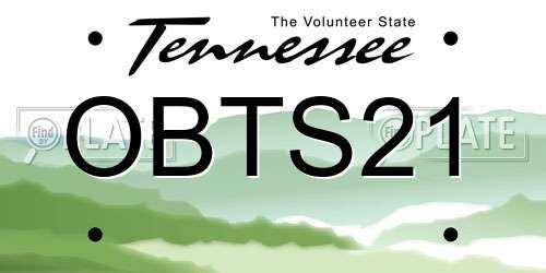 OBTS21 Tennessee License Plate