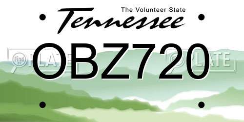 OBZ720 Tennessee License Plate