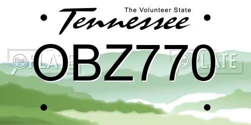 OBZ770 Tennessee License Plate