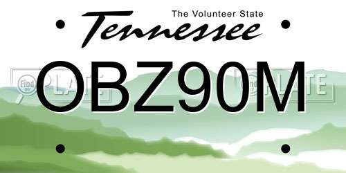 OBZ90M Tennessee License Plate