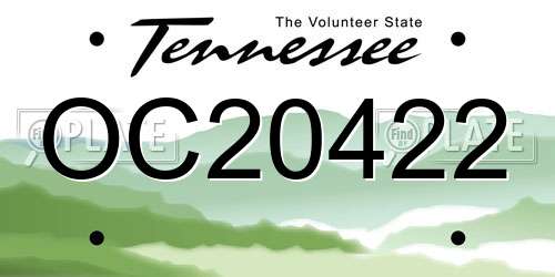 OC20422 Tennessee License Plate