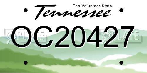 OC20427 Tennessee License Plate